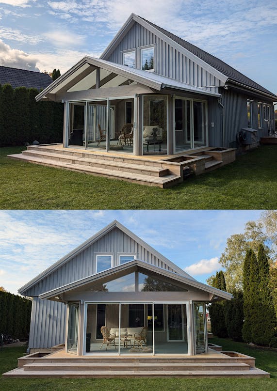 Vinterisoleret udestue af genbrug Vinterisoleret udestue af genbrug